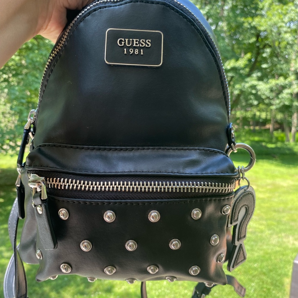 Guess black backpack with studs- new without tags!